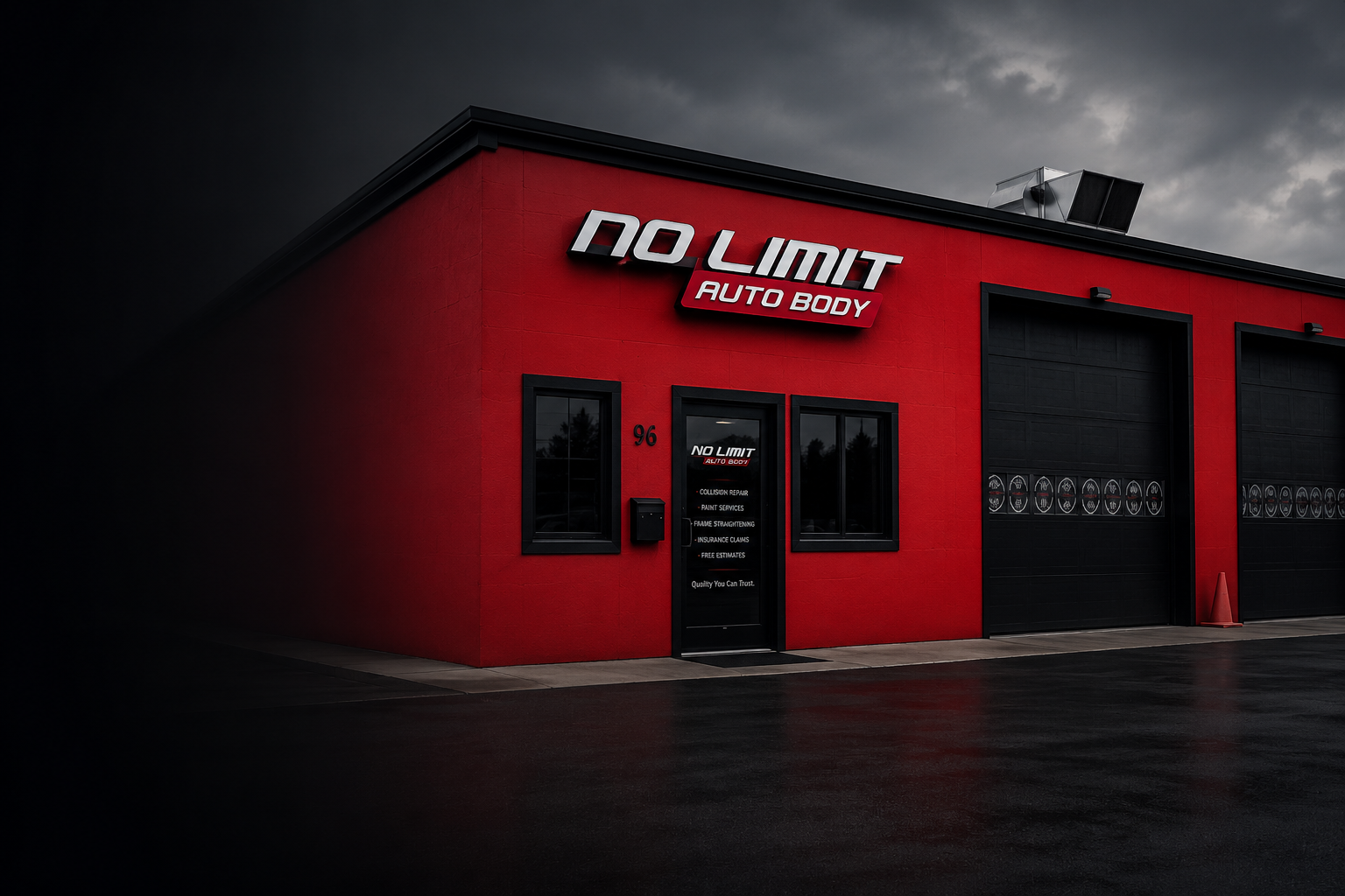 No Limit Auto Body shop exterior in Bay Shore, NY